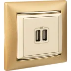 VALENA Розетка двойная USB слоновая кость