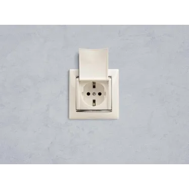 VALENA Розетка с заземлением в рамку с крышкой белая