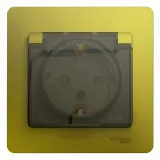 GLOSSA розетка с заземлением со шторками с крышкой в сборе IP44 фисташковый