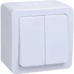 Гермес PLUS Выключатель двухклавишный ВС20-2-0-ГПБ наружный IP54
