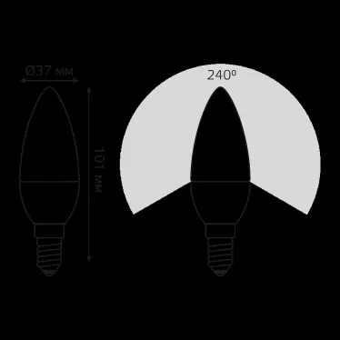 Лампа светодиодная LED 10 Вт 710 лм 3000К свеча теплый E14 AC 220В Elementary Gauss