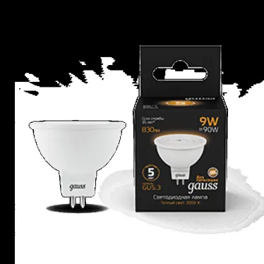 Лампа светодиодная LED 9 Вт 830 лм 3000К софит MR16 теплый GU5.3 AC 220В Black Gauss