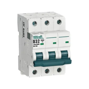 Выключатель автоматический 3P кривая D 32A 10кА ВА-105