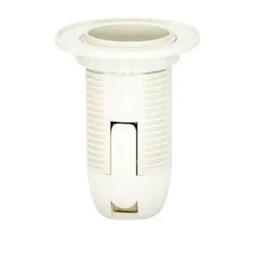 Патрон люстровый Е14 пластик с кольцом белый