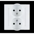 15 Розетка двойная 2Р 16А 250В винтовой зажим белый