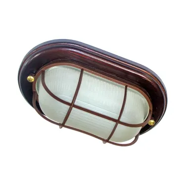 Светильник НПП-03-60-022 IP65 Самарканд 1402 Овал малый матовый / корпус с решеткой дер. венге индивидуальная упаковка