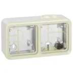 Двухместная монтажная коробка - Программа Plexo - белый - 2 поста - горизонтальная установка