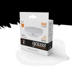 Лампа светодиодная LED 6 Вт 440 лм 3000К таблетка теплый GX53 AC 220В Elementary Gauss