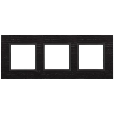 Рамка на 3 поста, дерево, Эра Elegance, чёрн.дерево+антр, 14-5303-05