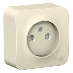 BLANCA Розетка наружная без заземления со шторками изолированный плоский, 16А, 250В, молочный