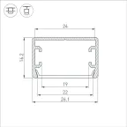 Профиль PLS-LOCK-H16-SMT-2000 ANOD BLACK (, Алюминий)