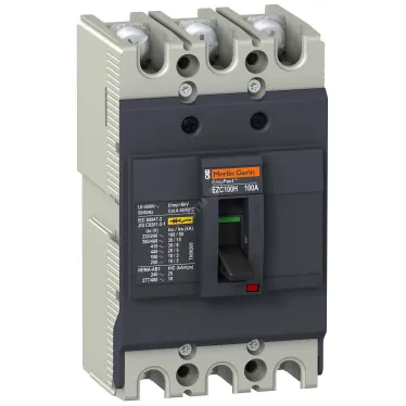 Выключатель автоматический трехполюсный EZC100 30 KA/380В 3Т 80 A