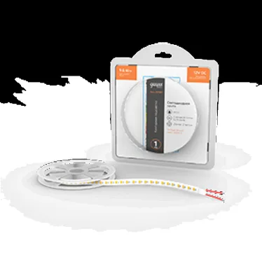 Лента светодиодная LED 2835/120-SMD 9.6 Вт/м 624 лм/м 3000К DC 12В IP20 8мм (блистер 2м) Basic Gauss