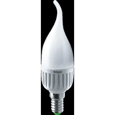 Лампа светодиодная LED 7вт E14 теплый матовая свеча на ветру