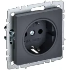 BRITE Розетка с заземлением с защитными шторками 16А РС14-1-0-БрГ графит