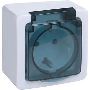 Гермес PLUS Розетка с заземлением с крышкой наружная IP54