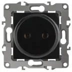 Розетка 2P, 16A-250В, Эра12, чёрный, 12-2105-06