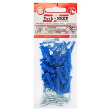 Шуруп универсальный 5.0х40 потайная головка оцинкованный + дюбель 8х30 (10шт)