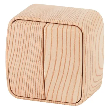 Выключатель двойной, 10A-250В, ОУ, Polo, сосна,3-104-11