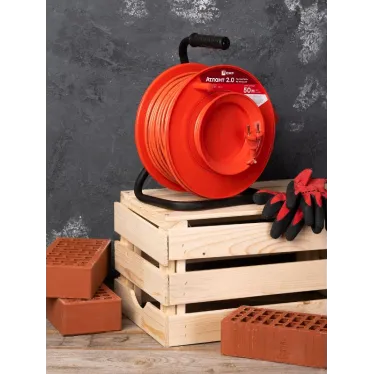 Удлинитель на катушке ''Атлант 2.0'' 1 гнездо 50м без заземления ПВС 2*0,75 6А/1,3кВт PROxima