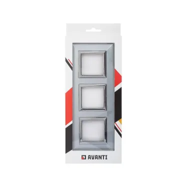 Рамка из металла, ''Avanti'', светло-серебристая, 6 модулей