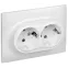 SKANDY Розетка 2-местная с заземлением без защитных шторок 16А в сборе SK-R08W арктический белый IEK