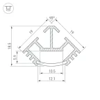 Профиль T45-2000 (CT) ANOD (ARL, Алюминий)