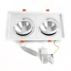 Светильник светодиодный ДВО-2х20w 4000K 3600Лм поворотный прямоугольный белый