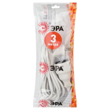 Удлинитель электрический с заземлением 1 розетка 3м ПВС 3x0,75мм2 10А UX-1е-3m ЭРА