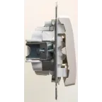 GLOSSA Выключатель двухклавишный с подсветкой схема 5а перламутр в рамку