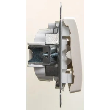 GLOSSA Выключатель двухклавишный с подсветкой схема 5а перламутр в рамку