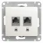 Розетка Glossa двойная компьютерная RJ45 + RJ45 кат.5E механизм перламутр