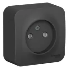 Розетка BLANCA наружная без заземления со шторками с изоляционной пластиной 16А 250В антрацит