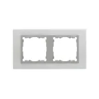 Рамка на 2 поста, S82N, сталь матовая - алюминий (металл)