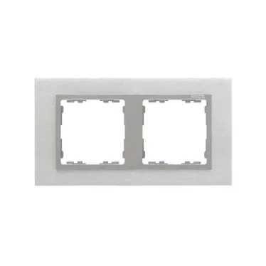 Рамка на 2 поста, S82N, сталь матовая - алюминий (металл)