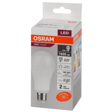 Лампа светодиодная LED 20 Вт E27 6500К 1600Лм груша 220 В (замена 150Вт) OSRAM