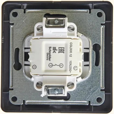 Выключатель одноклавишный, схема 1 антрацит в сборе