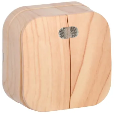 GLORY Выключатель двухклавишный наружный сосна с индикацией