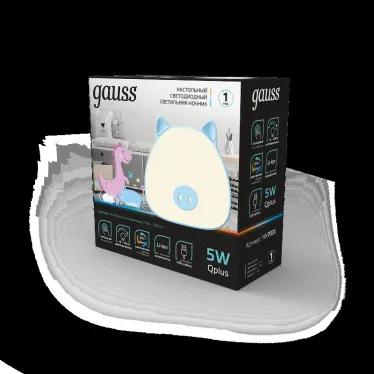 Светильник ночник настольный 5 Вт 200 лм 2700-6000К DC 5В Голубой IP20 112х54х109мм с Li-ion акк 1200мА диммируемый Qplus Gauss