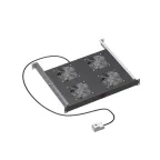 19дюйм Вентиляторный модуль, 4 вентиляторов с термостатом RAL 9005