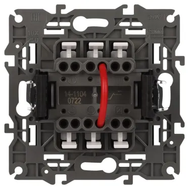 Выключатель двойной, 10АХ-250В, Эра Elegance, антрацит,14-1104-05