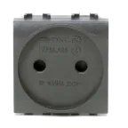 BRAVA Розетка без заземления со шторками черная, 2 мод.