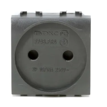 BRAVA Розетка без заземления со шторками черная, 2 мод.