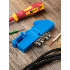 Шина нулевая N 63.04 изолятор на DIN-рейку (латунь)