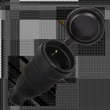 Розетка переносная с защитной крышкой каучуковая 230В 2P+PE 16A IP44 PROxima