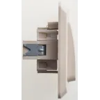 ЭТЮД Переключатель одноклавишный скрытый с индикацией бежевый