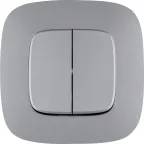 Valena ALLURE Выключатель двухклавишный 10А 250В с лицевой панелью Безвинтовые зажимы Алюминий