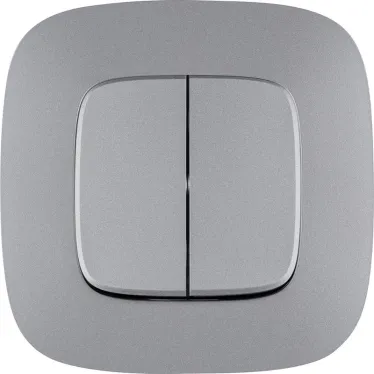 Valena ALLURE Выключатель двухклавишный 10А 250В с лицевой панелью Безвинтовые зажимы Алюминий