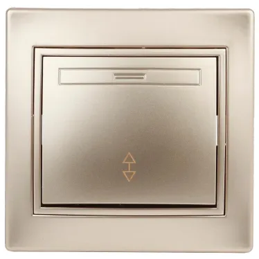 Переключатель, 10А-250В, СУ, Plano, шампань,1-103-04
