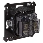 Avanti Розетка в стену, 2P+E, с защитными шторками, ''Черный квадрат''